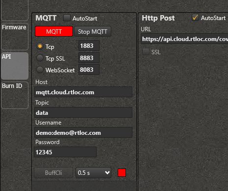 MQTT API settings