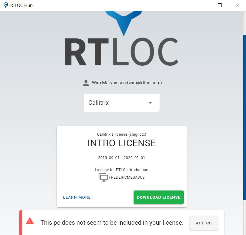 License in Desktop